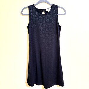 ENERGIE Womens Little Black Dress Size M Silver Printed Flowers A-line Stretchy